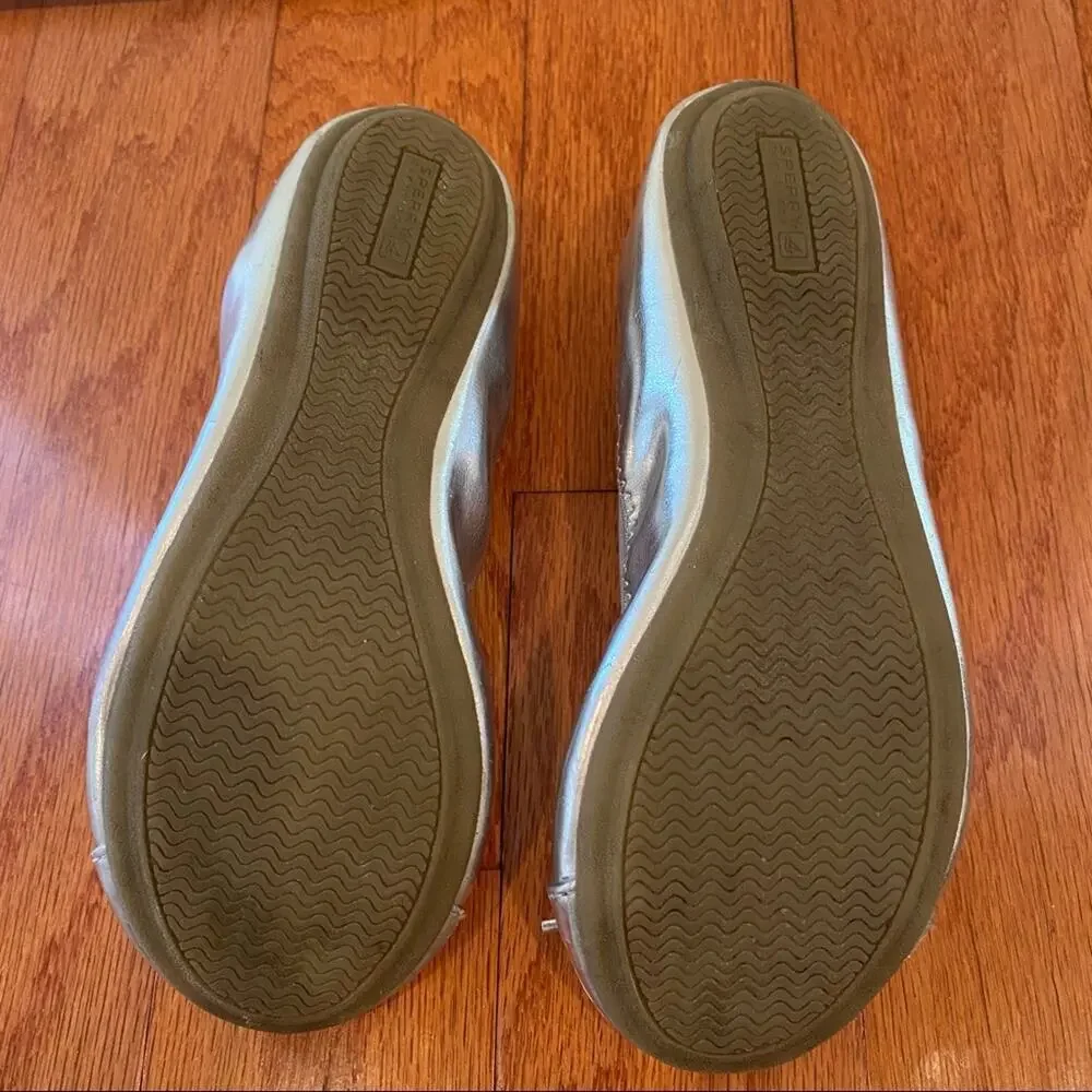 Sperry Elise Silver Ballet Flats sz 1.5 Silver Rounded Toe Shoes